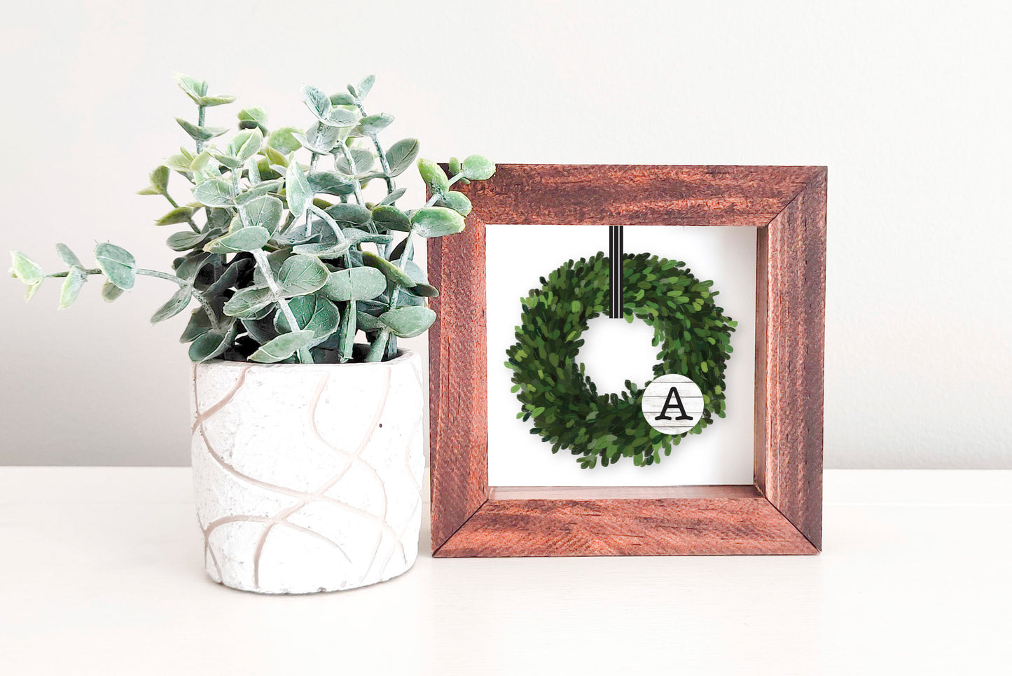 MINI Sign Insert Only: Monogram Wreath (Everyday/Wedding/Bridal) | Magnetic Sign INSERT ONLY
