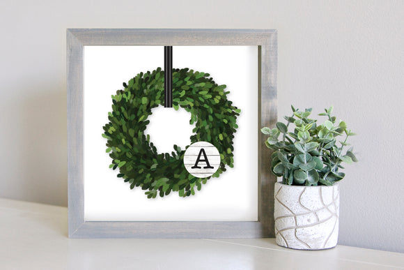 Medium Size Sign Insert: Monogram Wreath (Everyday/Wedding/Bridal) | Magnetic Sign INSERT ONLY