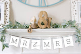 Magnetic Banner Insert: Mr and Mrs with Pennant Edge (Wedding/Bridal) | Magnetic Banner INSERTS ONLY