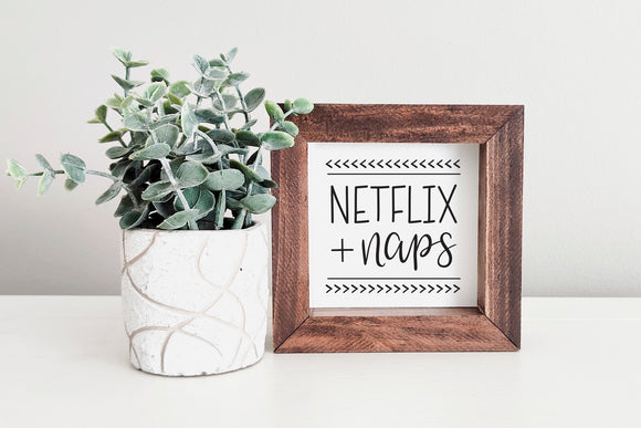 SLIGHTLY FLAWED MINI Sign Insert Only: Netflix and Naps | Magnetic Sign INSERT ONLY