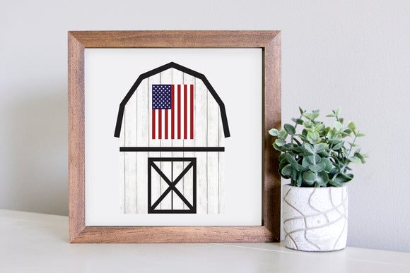 Medium Size Sign Insert: Patriotic Farmhouse Barn (Fourth of July) | Magnetic Sign INSERT ONLY