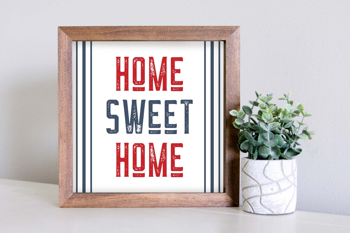 Medium Size Sign Insert: Patriotic Home Sweet Home (Summer/Fourth of July) | Magnetic Sign INSERT ONLY