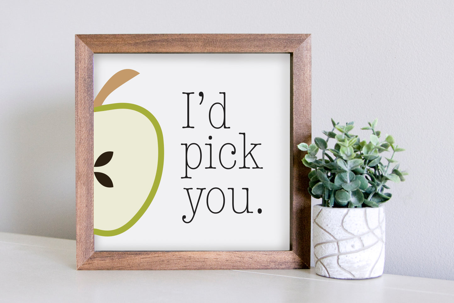 Medium Size Sign Insert: I'd Pick You Green Apple (Fall) | Magnetic Sign INSERT ONLY