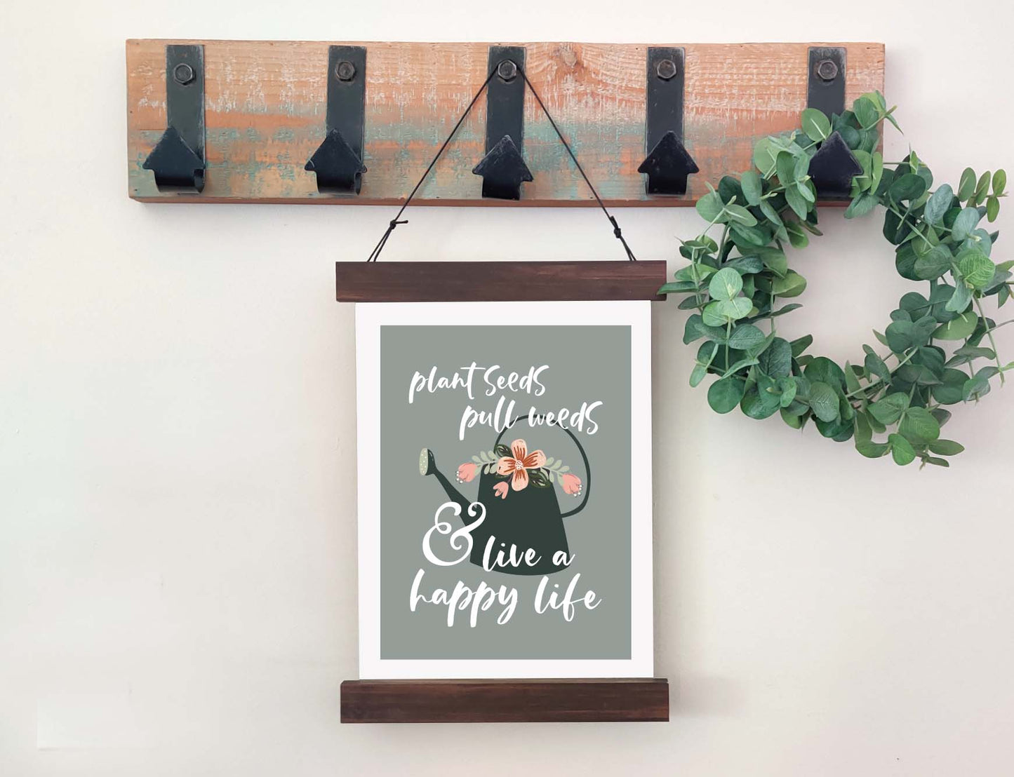 Magnetic Wall Hanging Insert: Live a Happy Life (Spring) | INSERT ONLY