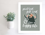 Magnetic Wall Hanging Insert: Live a Happy Life (Spring) | INSERT ONLY