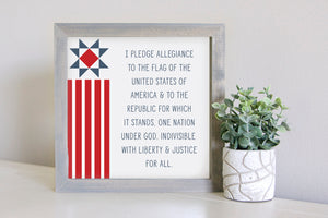 SLIGHTLY FLAWED Medium Size Sign Insert: The Pledge of Allegiance (Fourth of July) | Magnetic Sign INSERT ONLY