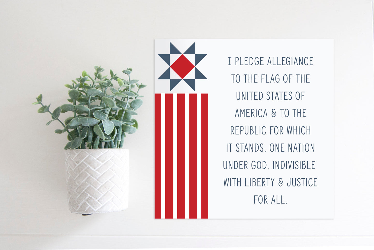 Medium Size Sign Insert: The Pledge of Allegiance (Fourth of July) | Magnetic Sign INSERT ONLY