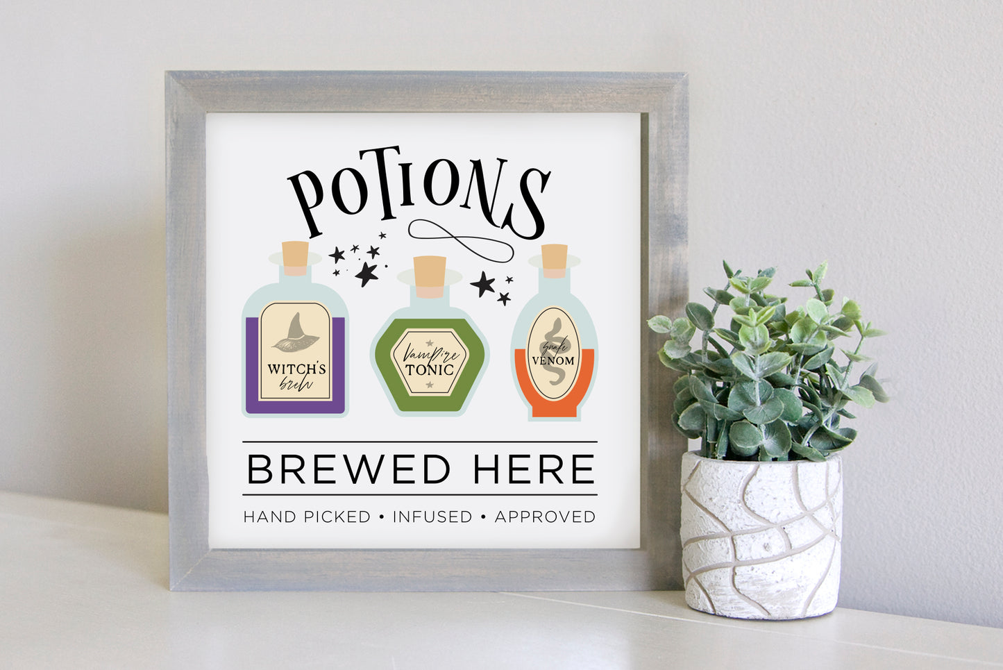 SLIGHTLY FLAWED Medium Size Sign Insert: Potions COLOR (Halloween) | Magnetic Sign INSERT ONLY
