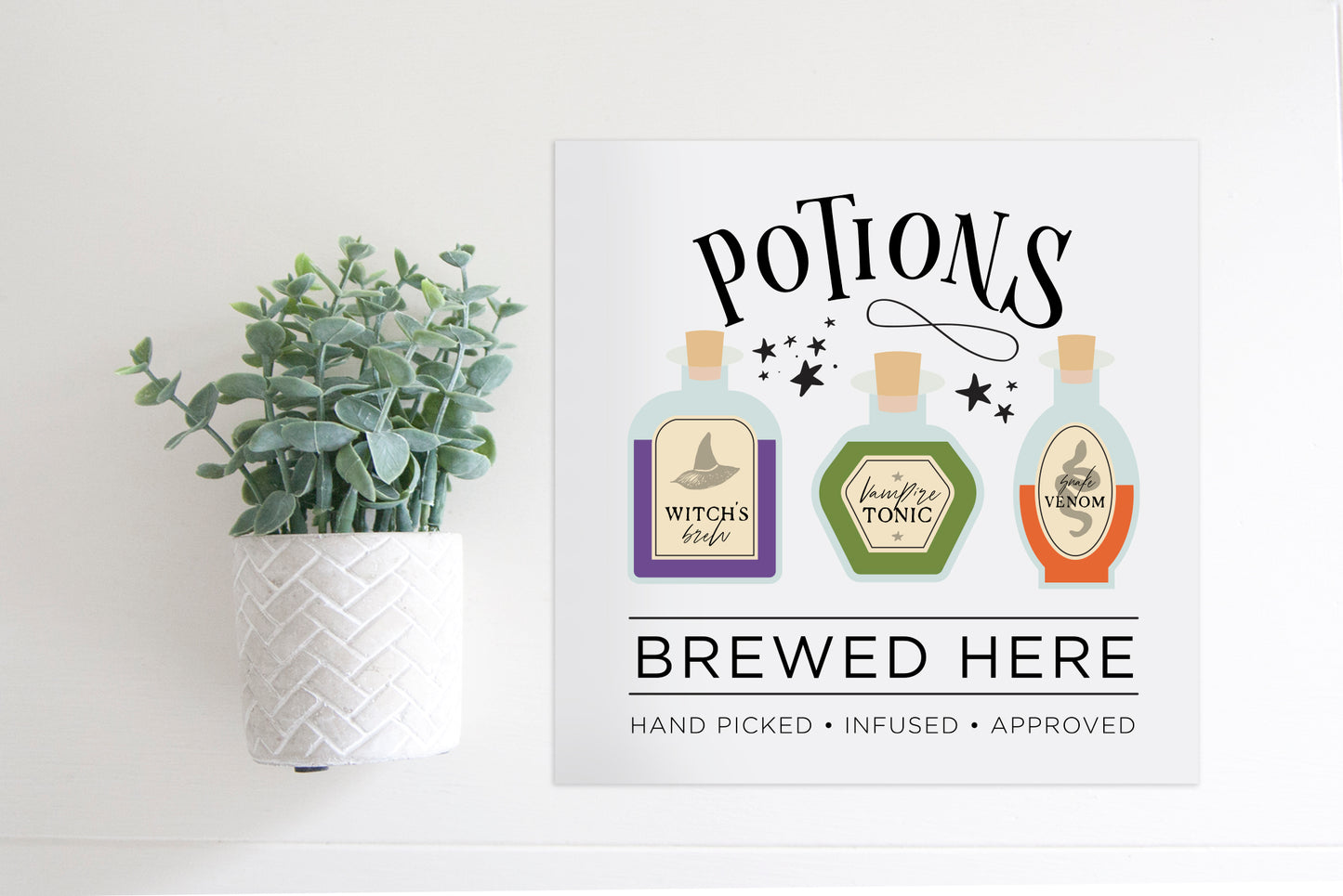SLIGHTLY FLAWED Medium Size Sign Insert: Potions COLOR (Halloween) | Magnetic Sign INSERT ONLY