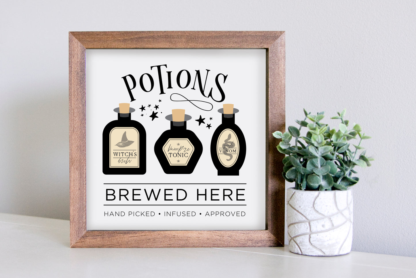 SLIGHTLY FLAWED Medium Size Sign Insert: Potions Black (Halloween) | Magnetic Sign INSERT ONLY