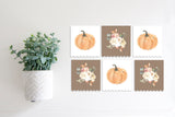 Magnetic Banner Insert: Pumpkins and Floral with Scalloped Edge (Fall/Thanksgiving) | Magnetic Banner INSERTS ONLY