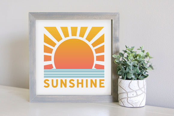 Medium Size Sign Insert: Retro Sunshine (Summer) | Magnetic Sign INSERT ONLY