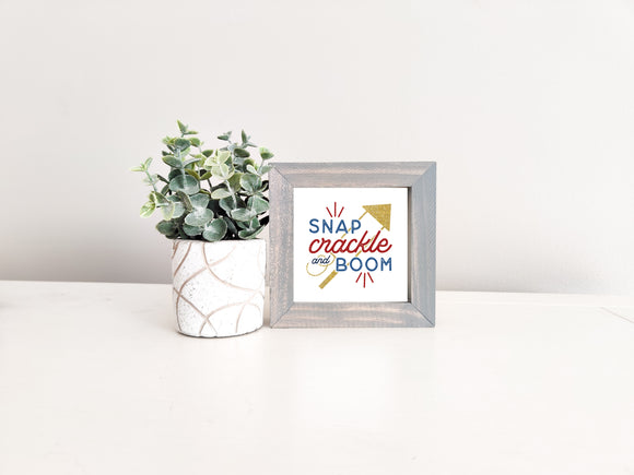 SLIGHTLY FLAWED MINI Sign Insert Only: Snap Crackle Patriotic (Summer/Fourth of July) | Magnetic Sign INSERT ONLY