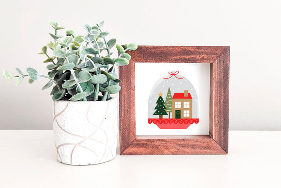 MINI Sign Insert Only: Snow Globe (Christmas) | Magnetic Sign INSERT ONLY