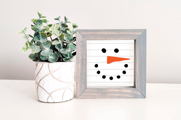 MINI Sign Insert Only: Snowman on Faux Wood (Christmas/Winter) | Magnetic Sign INSERT ONLY