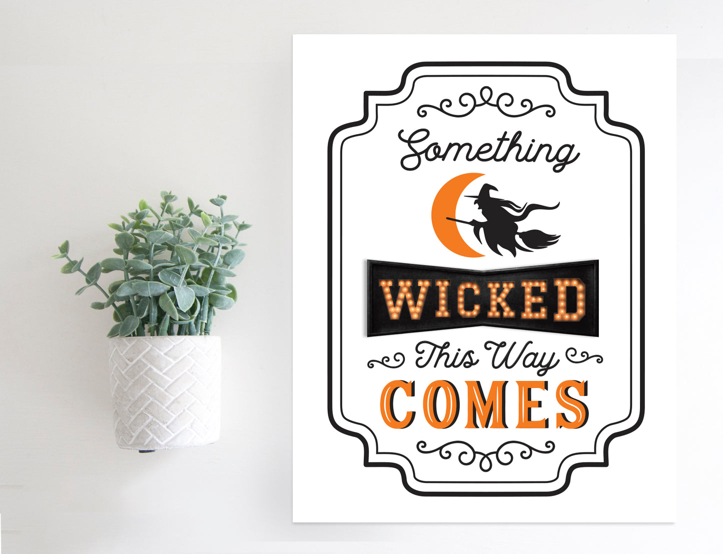 SLIGHTLY FLAWED Magnetic Wall Hanging Insert: Something Wicked This Way Comes (Halloween) | INSERT ONLY