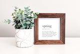 MINI Sign Insert Only: Spring Definition | Magnetic Sign Insert Only