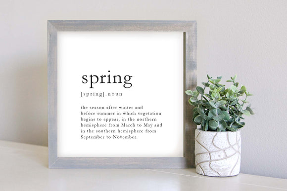 Medium Size Sign Insert: Spring Definition | Magnetic Sign INSERT ONLY