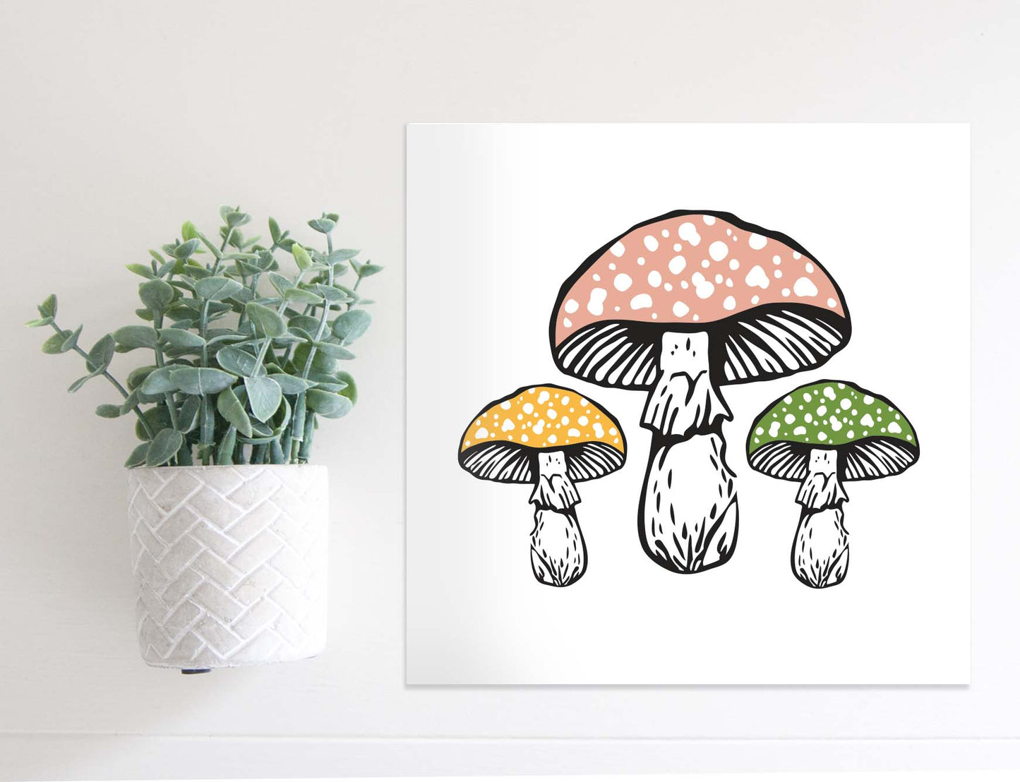 Medium Size Sign Insert: Spring Mushrooms | Magnetic Sign INSERT ONLY