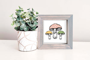 MINI Sign Insert Only: Spring Mushrooms | Magnetic Sign Insert Only