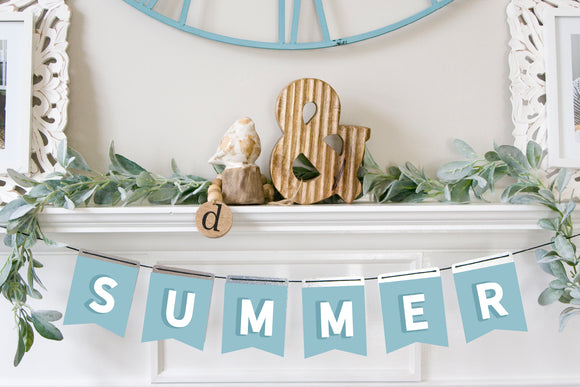 Magnetic Banner Insert: Summer with Pennant Edge | Magnetic Banner INSERTS ONLY