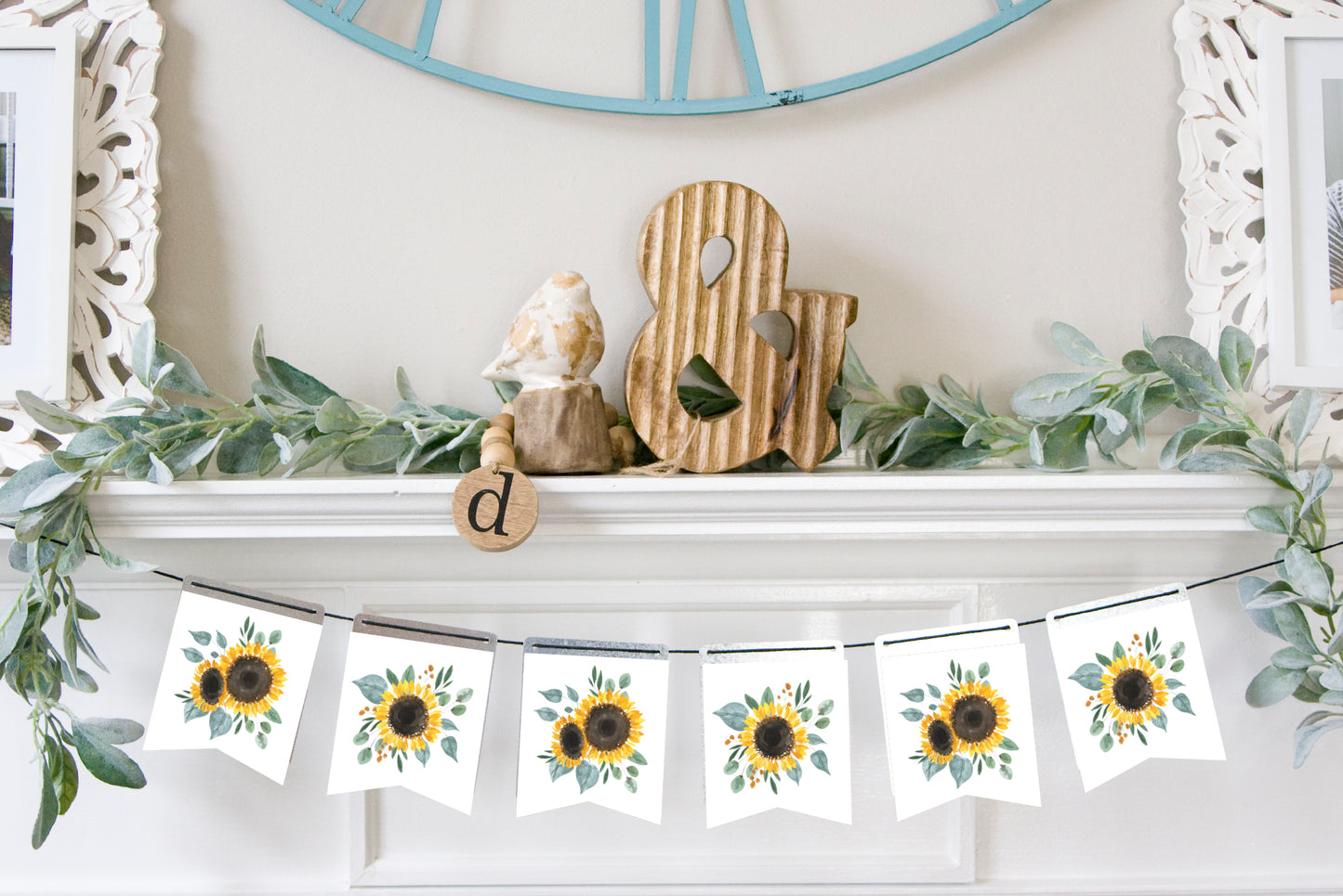 Magnetic Banner Insert: Sunflowers with Pennant Edge (Summer/Fall) | Magnetic Banner INSERTS ONLY