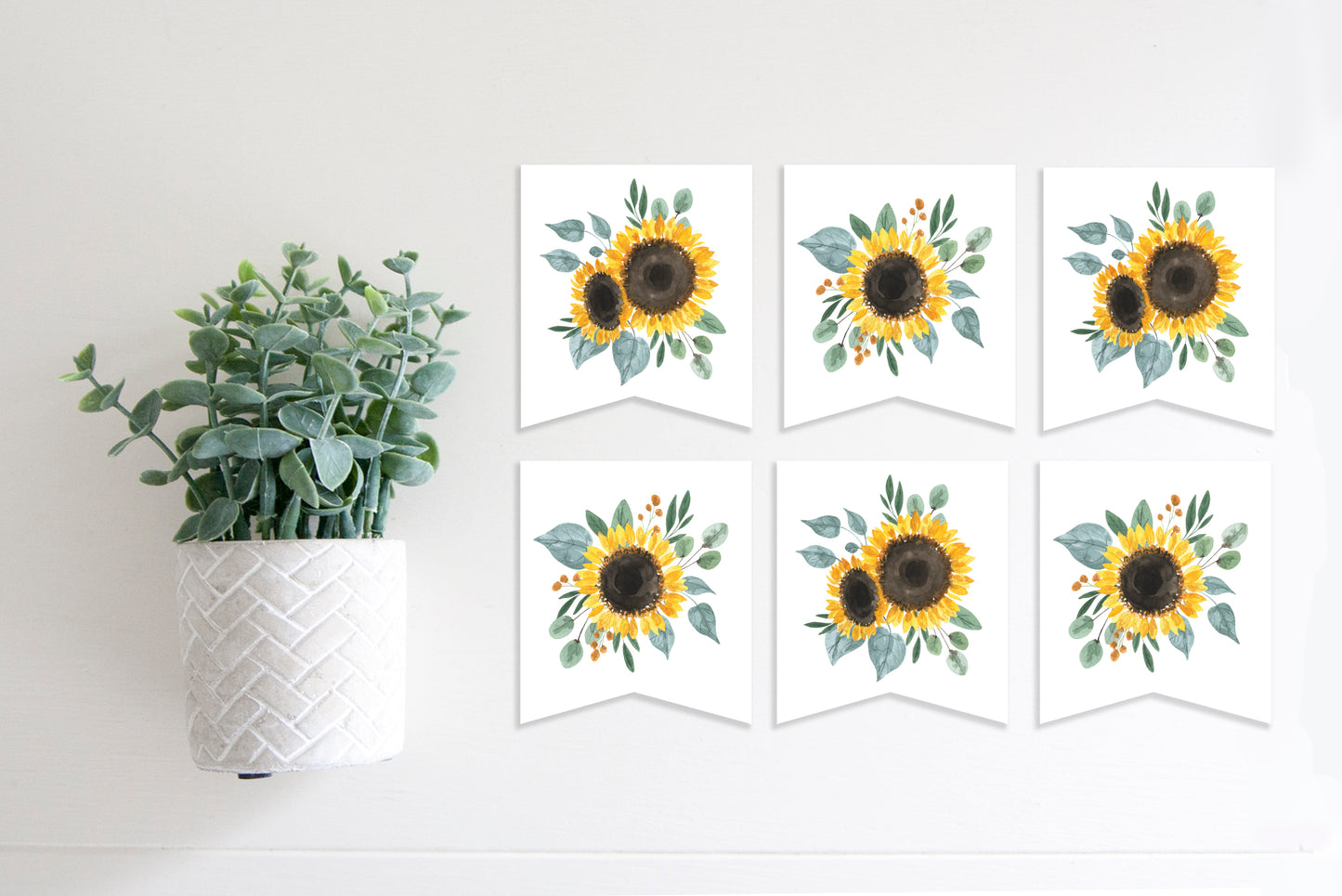 Magnetic Banner Insert: Sunflowers with Pennant Edge (Summer/Fall) | Magnetic Banner INSERTS ONLY