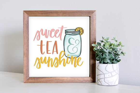 Medium Size Sign Insert: Sweet Tea (Summer) | Magnetic Sign INSERT ONLY