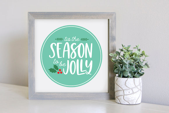 Medium Size Sign Insert: Tis The Season To Be Jolly (Christmas) | Magnetic Sign INSERT ONLY