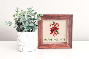 SLIGHTLY FLAWED MINI Sign Insert Only: Happy Holidays Candy Cane(Christmas) | Magnetic Sign INSERT ONLY