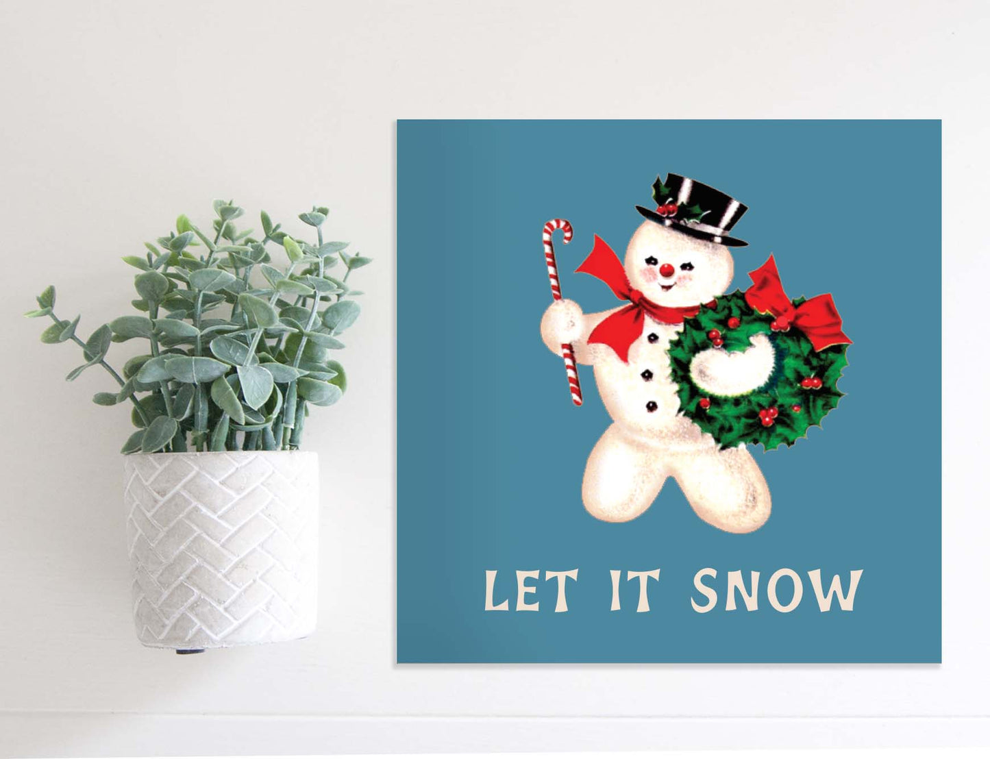 SLIGHTLY FLAWED Medium Size Sign Insert: Let it Snow Snowman (Christmas) | Magnetic Sign INSERT ONLY