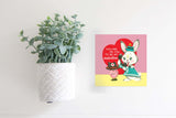 Magnetic Seasonal Decor Insert for Interchangeable Sign (Mini): Bunny Valentine Card | Spring | Magnetic Sign Blank Sold Separate