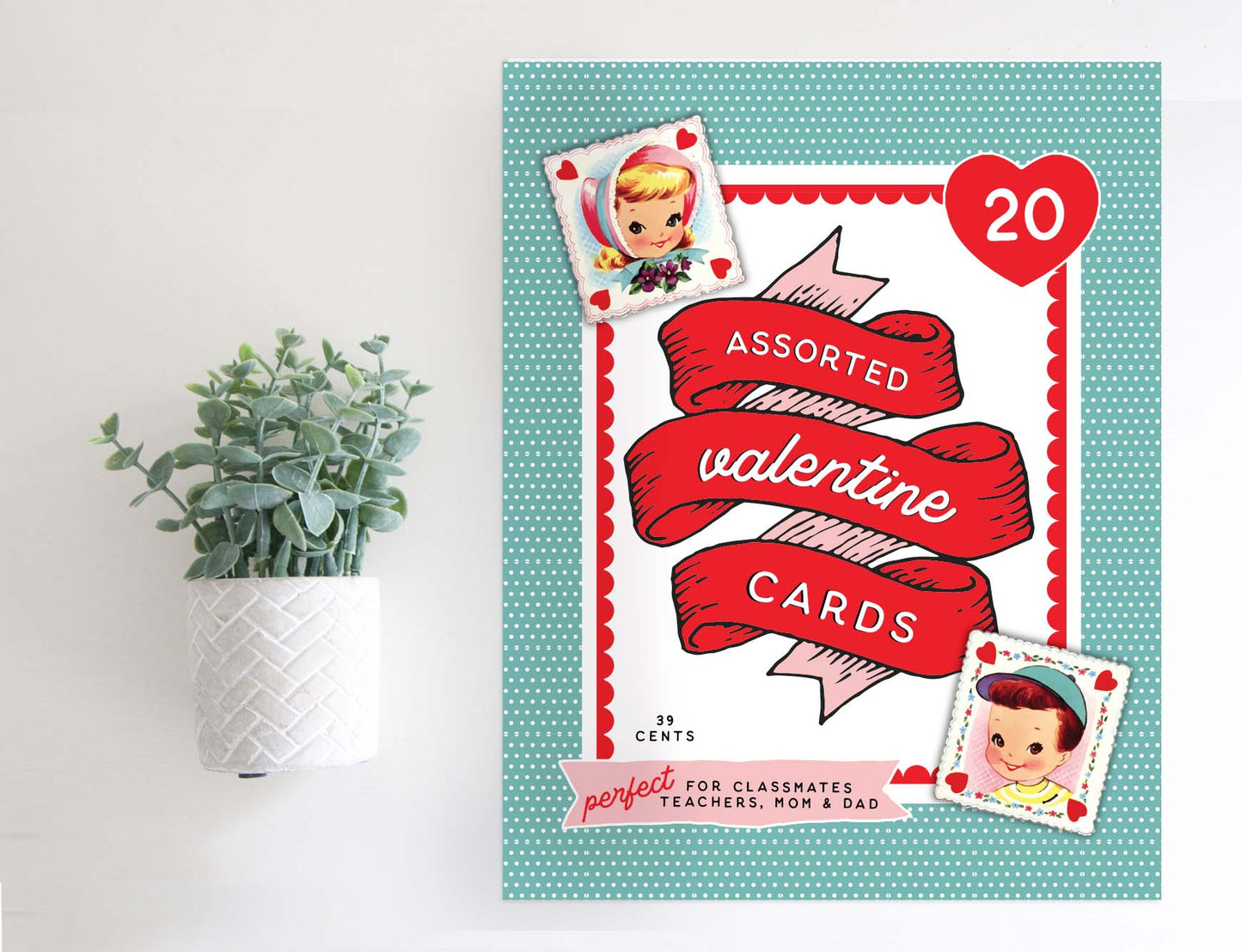 Magnetic Wall Hanging Insert: Valentine Card Box | INSERT ONLY