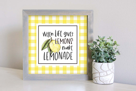 Medium Size Sign Insert: When Life Gives Lemons (Summer) | Magnetic Sign INSERT ONLY