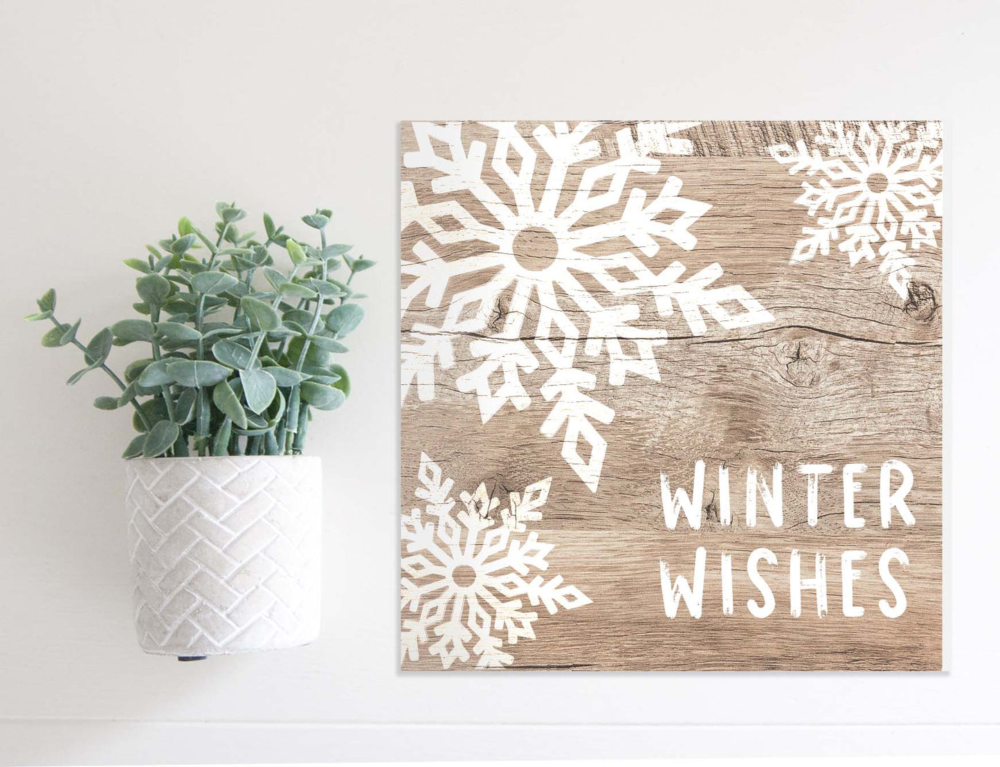 Medium Size Sign Insert: Winter Wishes (Winter/Christmas) | Magnetic Sign INSERT ONLY
