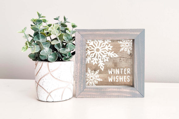 MINI Sign Insert Only: Winter Wishes (Winter/Christmas) | Magnetic Sign INSERT ONLY