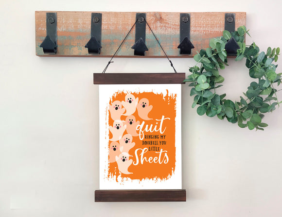 SLIGHTLY FLAWED Magnetic Wall Hanging Insert: You Little Sheets - Orange (Halloween) | INSERT ONLY