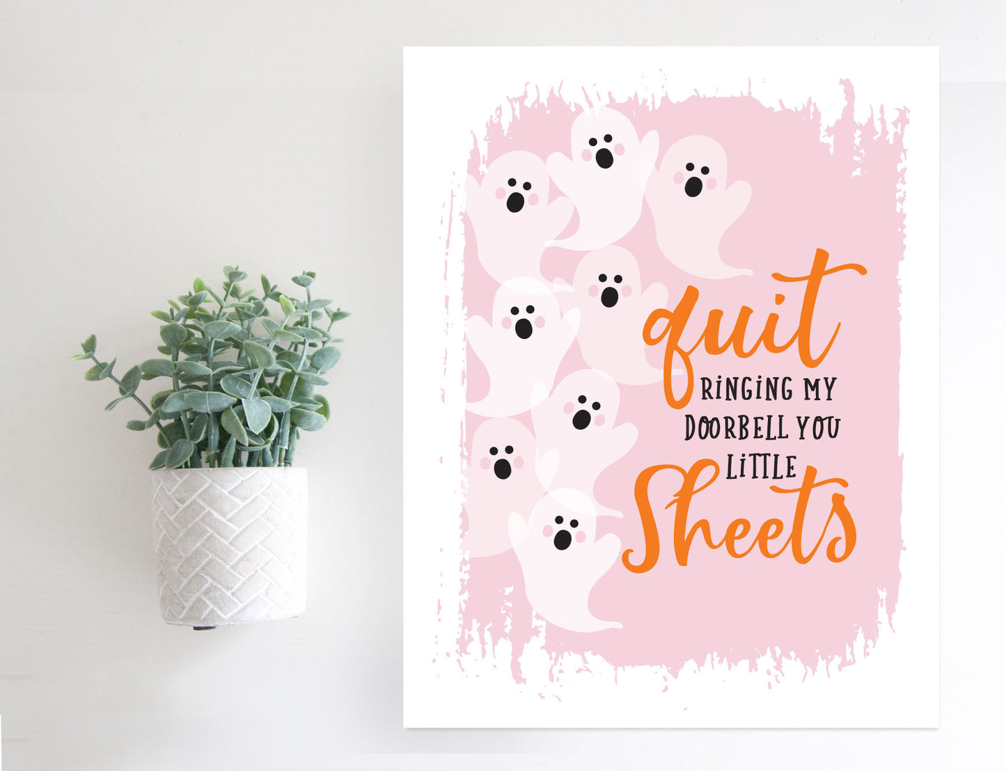 Magnetic Wall Hanging Insert: You Little Sheets - Pink (Halloween) | INSERT ONLY